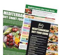 Mediterranean Diet Chart Food List, Mediterranean Ingredient Meal Plan, Serving Sizes Calories Net Carbs, Weight Loss Diet, Diabetes-Friendly, Heart Healthy, Easy Recipes for Beginners, Set of 3