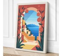 Mediterranean Escape Art Deco Canvas Wall Art Print 30x20 Inch