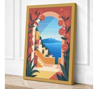 Mediterranean Escape Art Deco Canvas Wall Art Print 30x20 Inch