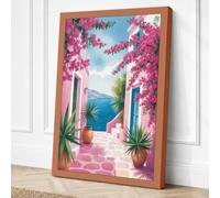 Mediterranean Escape Coastal Canvas Wall Art Print 18x12 Inch (46 x 30 cm)