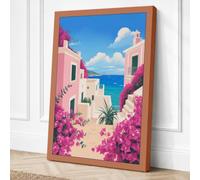 Mediterranean Escape Coastal Canvas Wall Art Print 18x12 Inch (46 x 30 cm)