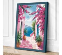 Mediterranean Escape Coastal Canvas Wall Art Print 18x12 Inch (46 x 30 cm)