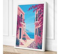 Mediterranean Escape Coastal Canvas Wall Art Print 18x12 Inch (46 x 30 cm)