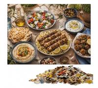 Mediterranean Feast with Kebabs and Dips Jigsaw Puzzle, 1000 Pieces