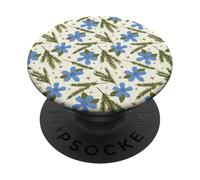 Mediterranean Garden Herbs and Flowers, Rosemary, Periwinkle PopSockets Adhesive PopGrip