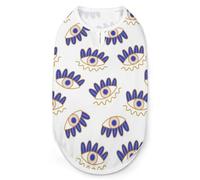 Mediterranean Geometric Evil Eyes Pet Printed Clothes,Pet T Shirts,Cool Puppy Shirts for Small,Medium And Large Pet Dogs Cats S