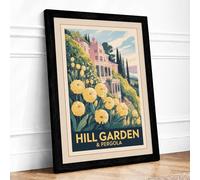 Mediterranean Hill Garden Vintage Framed Wall Art Print A3 (42×29.7cm)