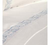 Mediterranean Linens Cassis 100% Egyptian Cotton Duck Egg Super King Size Flat Sheet 400 Thread Count