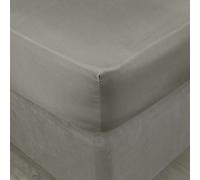 Mediterranean Linens Valencia 100% Egyptian Cotton 200 Thread Count Single Fitted Sheet 90X190X28Cm -Grey