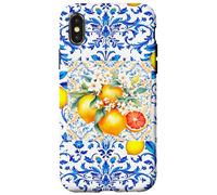 Mediterranean orange blue baroque Summer art Case for iPhone X/XS