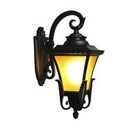 Mediterranean Outdoor Wall Light Wall Sconce Classic Art Gate Courtyard Villa Wall Lantern Traditional Garden Brown Glass