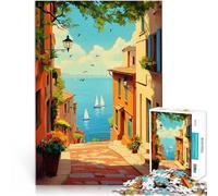 Mediterranean Street ViewJigsaw Puzzle for teenagers 1000 Pieces learning educational Unique Home Decor and Gifts 38x26cm