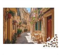 Mediterranean Style Alley,Rätsel Für Erwachsene 1000pcs (75x50cm),Herausforderungsspiele Spanish Architecture
