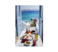 Mediterranean-style Kitchen Decor - Italian Olive Oil And Fresh Food on The Table Canvas Poster Wall Art Decor Print Picture Paintings for Living Room Bedroom Decoration 20" L X 30" W