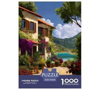 Mediterranean Style Landscape Jigsaw Puzzles Puzzle for Adults Kids. 1000 Piece Interesting Whimsical Challenge Toy Educational Games Home Decoration for Adults& Kids Age 14 Years Up 70x50cm/1000pcs