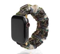 Mediterranean Style Old Stone Buildings Fashion Scrunchie Watch Strap Compatible with IWatch Series 1 2 3 4 5 6 Elastic Replacement Band