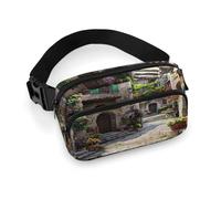 Mediterranean Style Old Stone Buildings Unisex Waist Pack Bag Adjustable Bum Bags Travel Money Pouch for Shopping Hiking Cycling