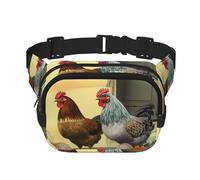Mediterranean Summer Fanny Pack for Women Men Fashion Waist Pack Adjustable Belt Bag for Workout Running Travelling Casual Waist Bag, Italian Chickens, One Size