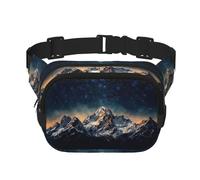 Mediterranean Summer Fanny Pack for Women Men Fashion Waist Pack Adjustable Belt Bag for Workout Running Travelling Casual Waist Bag, Starry Night The Mountains, One Size
