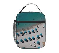 Mediterranean Summer Print Lunch Bag for Office Work Picnic Insulated Lunch Box Reusable Lunchbox Bag for Adults