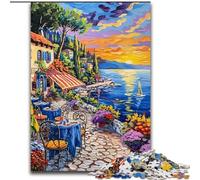 Mediterranean Urban Scenery Jigsaw Puzzles for Adults 1000 Piece, Challenging Difficult Deal As Gifts for The Whole Family (26x38cm)