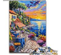 Mediterranean Urban Scenery Jigsaw Puzzles for Teenagers 1000, Suitable for Ages 14 And Up Family Fun It Is Ideal As A Gift for The Whole Family (50x75cm)