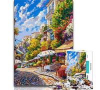 Mediterranean Urban Scenery Puzzles for Teenagers 1000 Pieces,Staycation Kill Time Every Piece Is Unique - Challenging Family Fun Game (38x26cm)