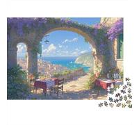 Mediterranean Villa View 1000 Piece Jigsaw Puzzle for Family Secret Santa Gift Ultra Difficult Puzzle After-school Activity Thick Cardboard 52x38cm/1000pcs