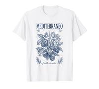 Mediterranean Wild BlackBerry Botanical Value Graphic T-Shirt, Men, White, M