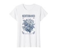 Mediterranean Wild BlackBerry Botanical Value Graphic T-Shirt, Women, White, M