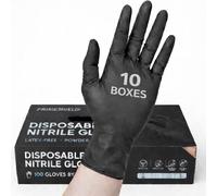 MEDITOP 1000 x Black Nitrile Disposable Examination Gloves - Powder Free, Latex Free | Multipurpose for Industrial, Mechanical, Hair & Beauty, Food, Janitorial Use ((1000 Gloves, X-Large)