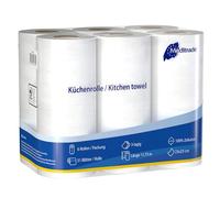 Meditrade 3 Ply Kitchen Roll - 1 Pack of 6 Rolls (306 Sheets), Extra Absorbent, Tear Resistant and Soft, Kitchen Paper Roll for Catering, Commercial
