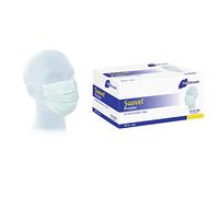 Meditrade 80-900 3 Layers Suavel Protec Surgical Mask with Elastic Earloop, Blue, Pack of 50