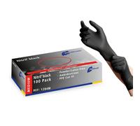Meditrade Black Nitrile Examination Gloves Medium Powder Latex Free 100 Pack