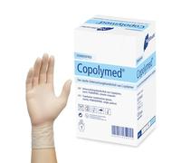 Meditrade Copolymed Disposable Gloves, Sterile 8092L - Powder-Free, Latex-Free, Protein-Free, Individually Wrapped, Examination Gloves for Medical Applications - Large - 100 Pieces - White