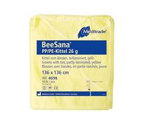 Meditrade Disposable Surgical Gowns - Medical Protective Clothing with Fastening Ties, Non-Sterile Plastic Gowns, PPE Medical Gowns, Partially Laminated and Water-Repellent (Yellow) (100)