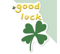 Medium 100mm 'Good Luck Four Leaf Clover' Permanent Sticker Decal for Cars/Windows/Bins/Walls etc (DW00134893)