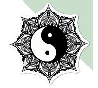 Medium 100mm 'Yin Yang Mandala' Permanent Sticker Decal for Cars/Windows/Bins/Walls etc (DW00036278)