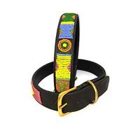 Medium 15"-17" hand-beaded leather collars from the Masai Mara ("Pastel" beading)