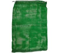 Medium (50cm x 60cm) Green UV Resistant Polypropylene Drawstring Mesh Storage Net Bags for Fruit + Vegetables, Firewood or Logs - Cabbage Bags for Storing - Leno Net Sacks for Peppers - 1