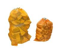 Forest Master Medium (50cm x 60cm) Orange Polypropylene Drawstring Mesh Storage Net Bags for Fruit + Vegetables, Firewood or Logs - Carrot Bags for Storing - Leno Net Sacks for Onions - 100