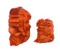 Medium (50cm x 60cm) Red UV Resistant Polypropylene Drawstring Mesh Storage Net Bags for Fruit + Vegetables, Firewood or Logs - Onion Bags for Storing - Leno Net Sacks for Potatoes - 1