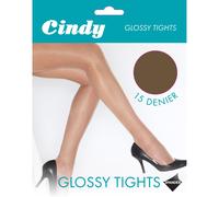 (Medium (5ft-5ft8”), Natural) Cindy Womens/Ladies 15 Denier Glossy Tights (1 Pair)