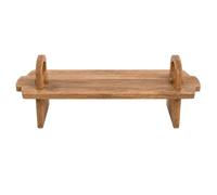 Medium Acacia Wood Raised Serving Platter, Cake Stand and Charcuterie Board | 52 x 15 x 17cm Wooden Display Stand for Mini Desserts, Cheese Board, Tapas, Buffet & Afternoon Tea, Table Serving Serveware