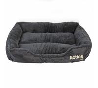 (Medium) Actiaspet Faux Fur Pet Bed Black/Grey