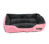 (Medium) Actiaspet Faux Fur Pet Bed Pink/Grey