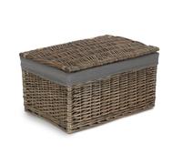 Medium Antique Wash Storage Hamper with Grey Sage Lining