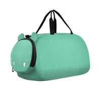 Medium Aqua Marine Solid Color Pure Plain Green Girl's Gym Duffel Bag with Shoes Compartment Lightweight Weekend Overnight Carry on Bag for Boys and Girls