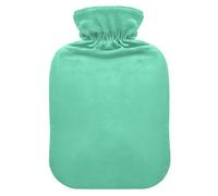 Medium Aqua Marine Solid Color Pure Plain Green hot Water Bottles with Soft Cover, 2L Warmer Bag for Hot and Cold Therapies, Neck and Shoulder Pain Relief, Bolsa Caliente para Dolores