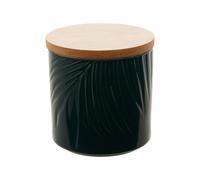 Medium Bali Dark Green Storage Canister with Bamboo Lid Green